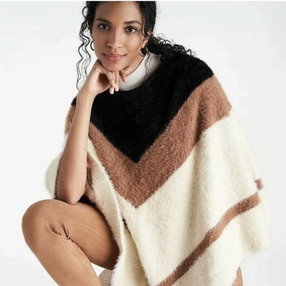 NWT AT Cozy Colorblock Poncho - Picture 1 of 5